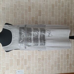 Made in Italy Light Grey Linen Sleeve-less Boho Tunica (Sz M)